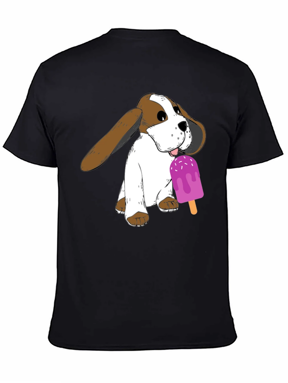 Dog with Popsicle Graphic T-Shirt - Black product image 4
