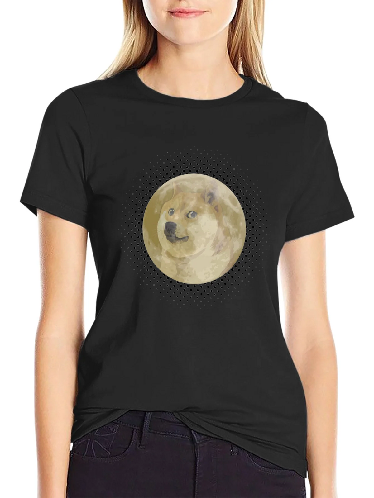 Doge to the Moon Black T-Shirt product image 2