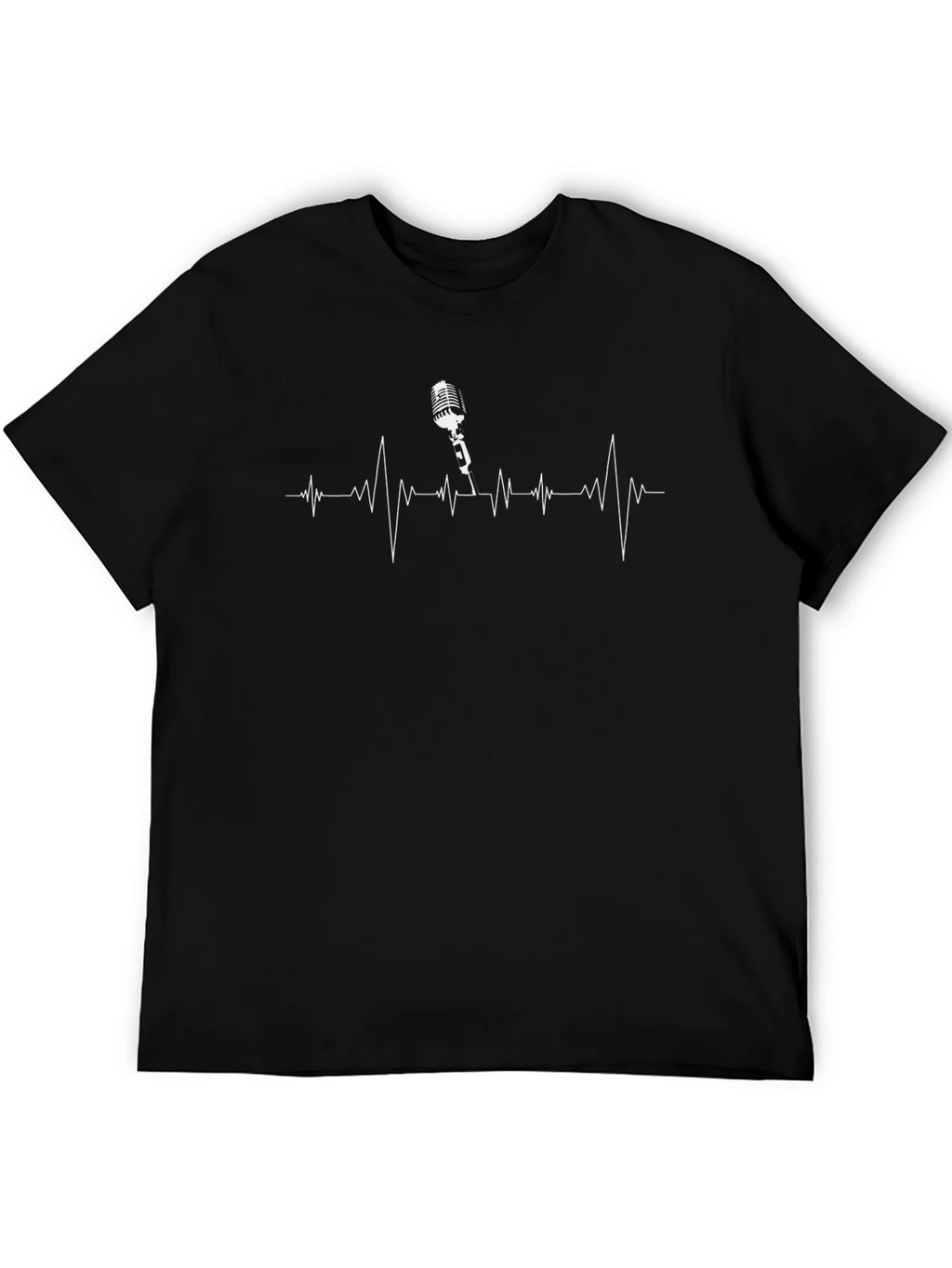 Microphone Heartbeat Black T-Shirt product image 5