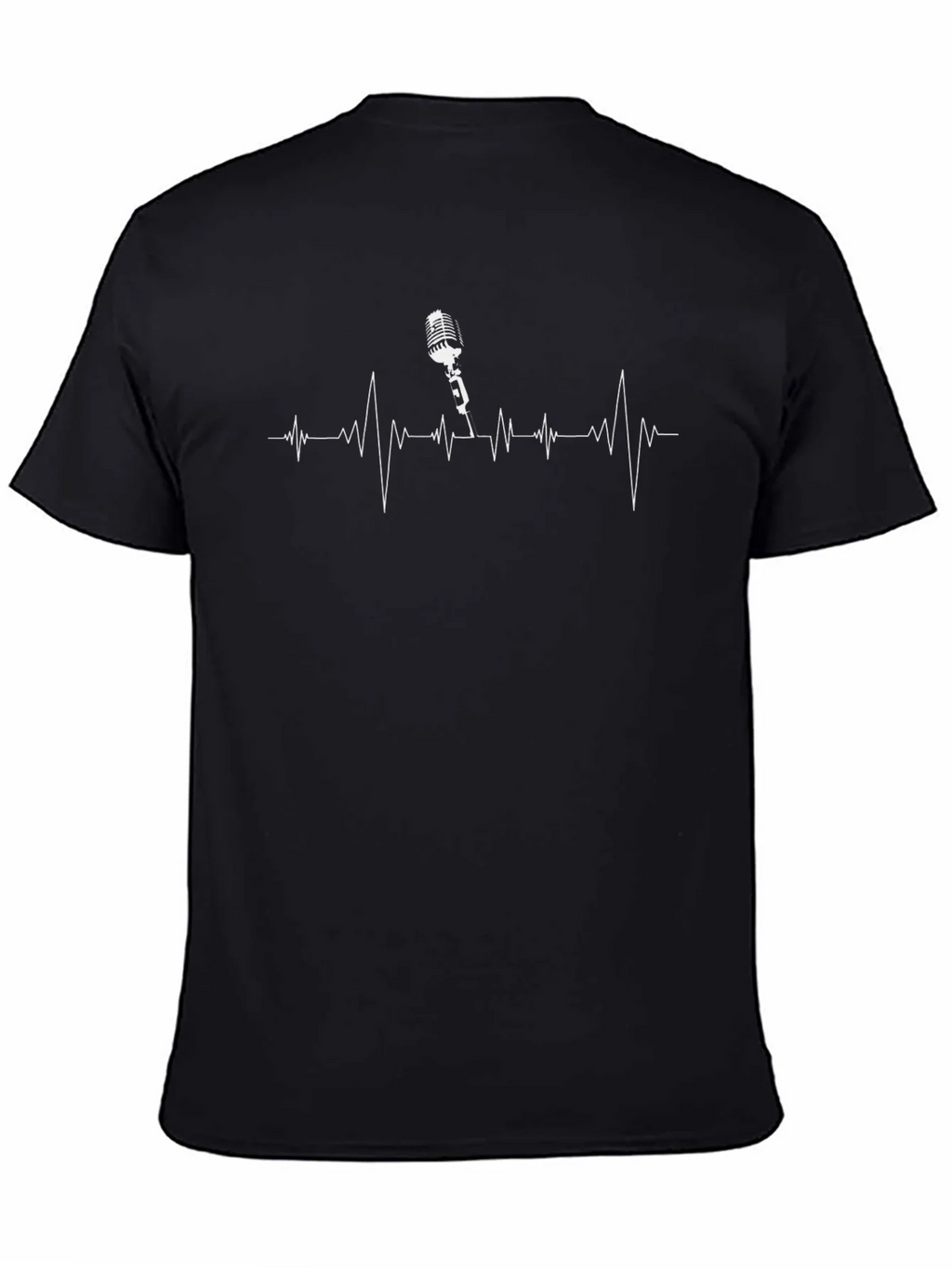 Microphone Heartbeat Black T-Shirt product image 4