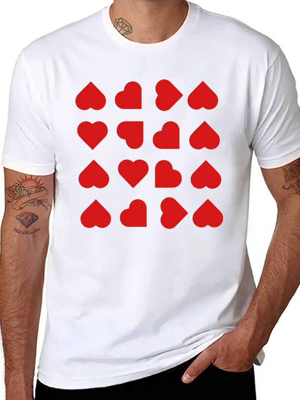 Heart Pattern T-Shirt - Trendy Valentines Day Tee product image 7