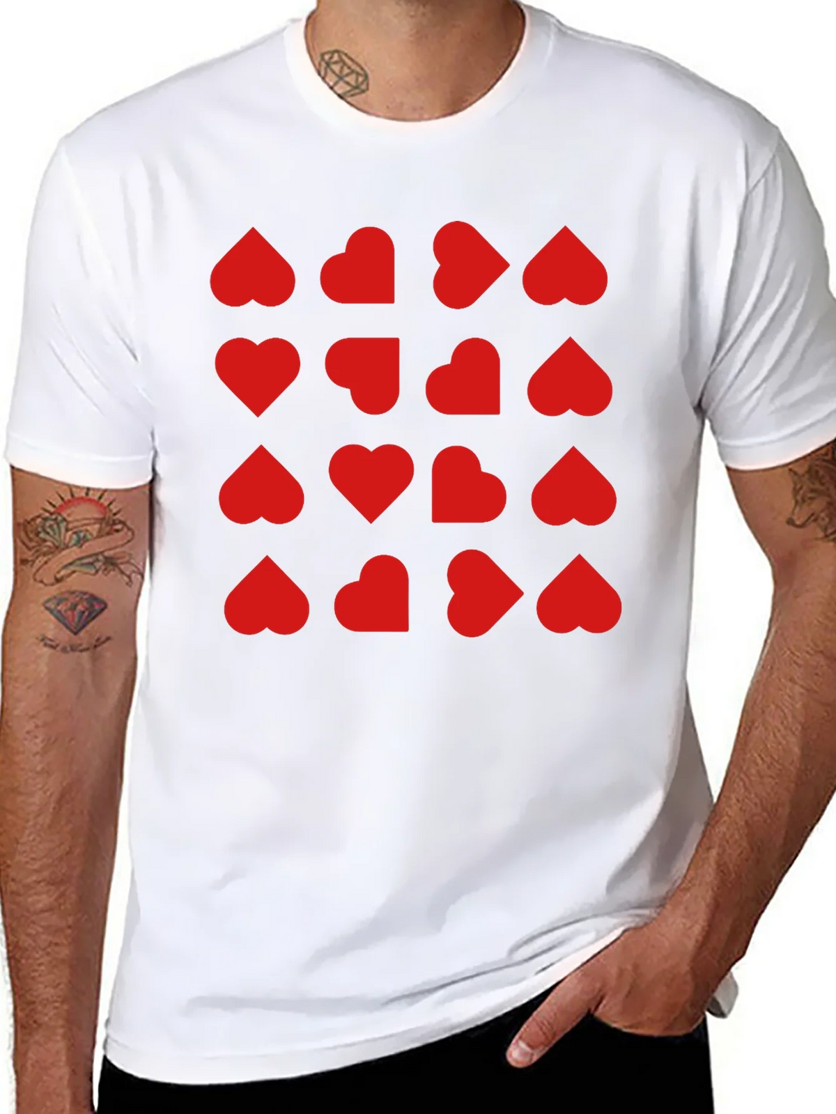 Heart Pattern T-Shirt - Trendy Valentines Day Tee product image 7