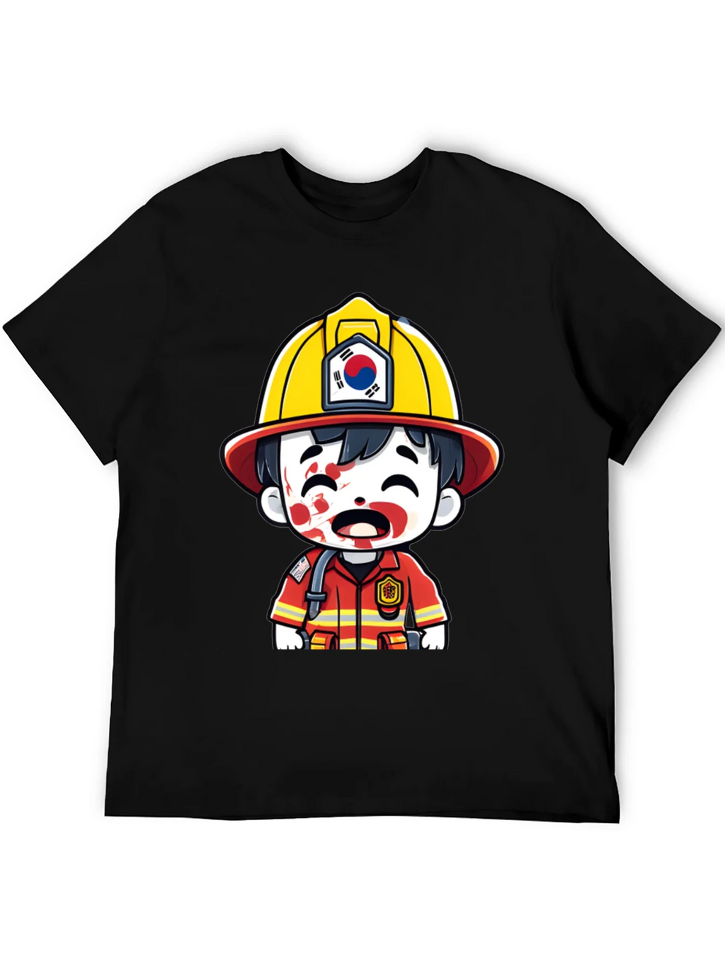 South Korean Firefighter Cartoon T-Shirt product image 5