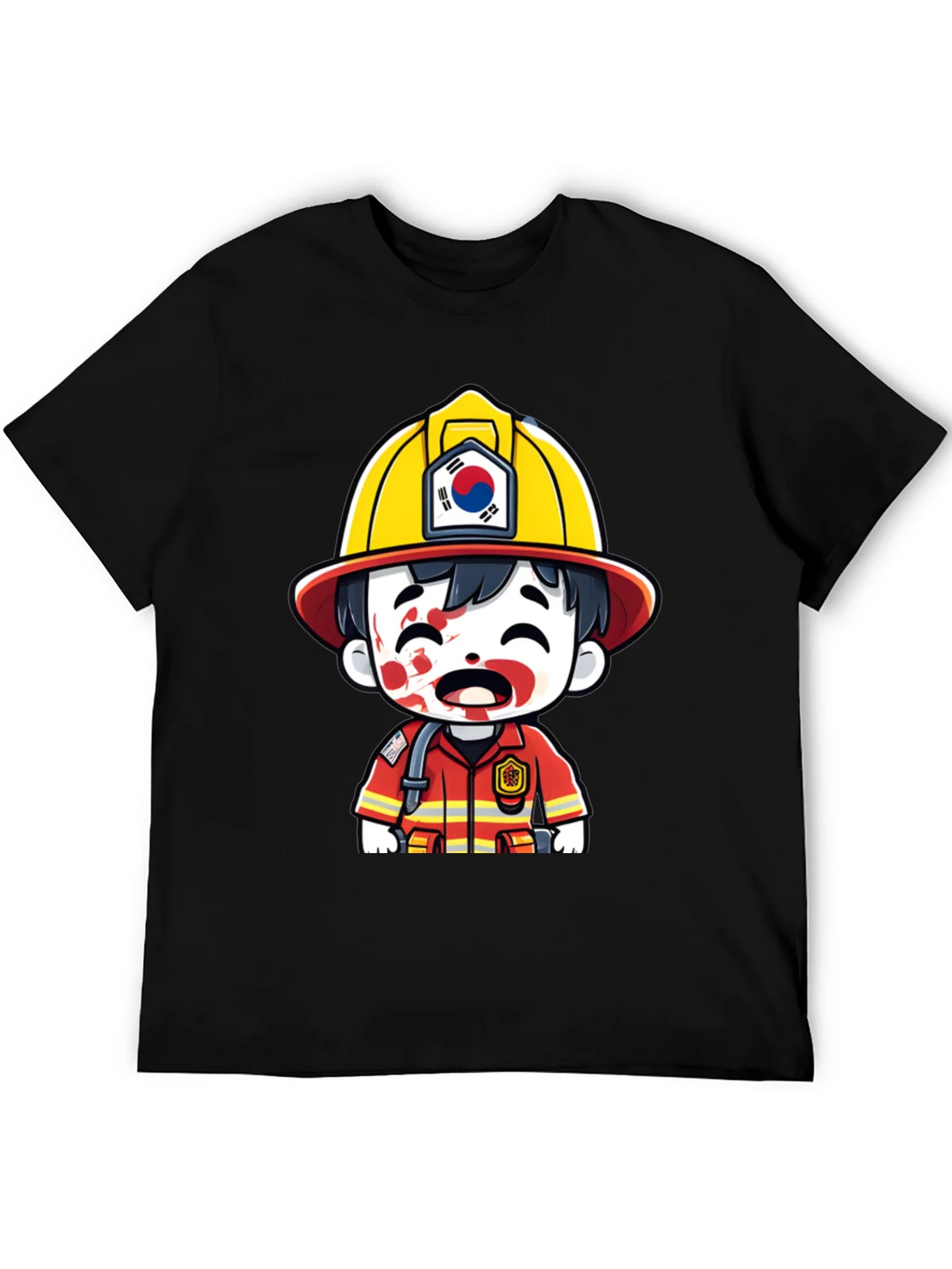 South Korean Firefighter Cartoon T-Shirt product image 5