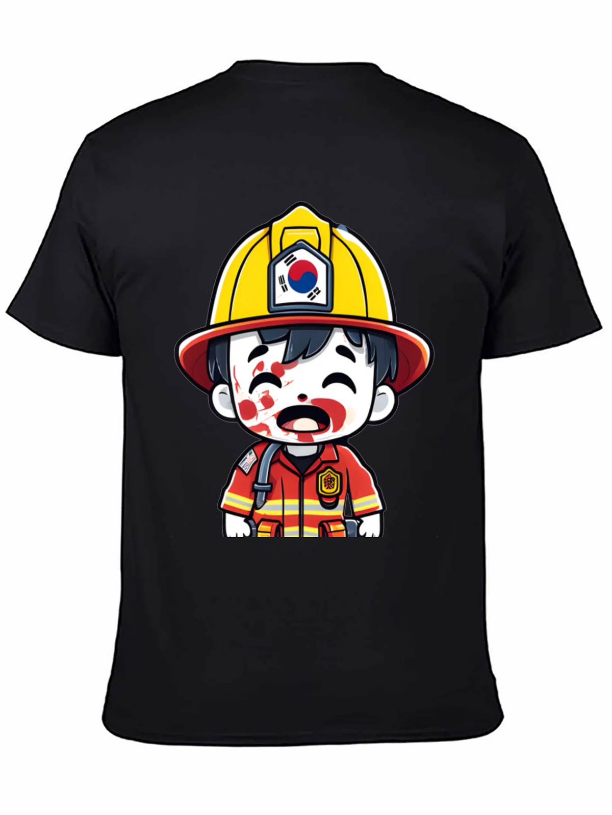 South Korean Firefighter Cartoon T-Shirt product image 4
