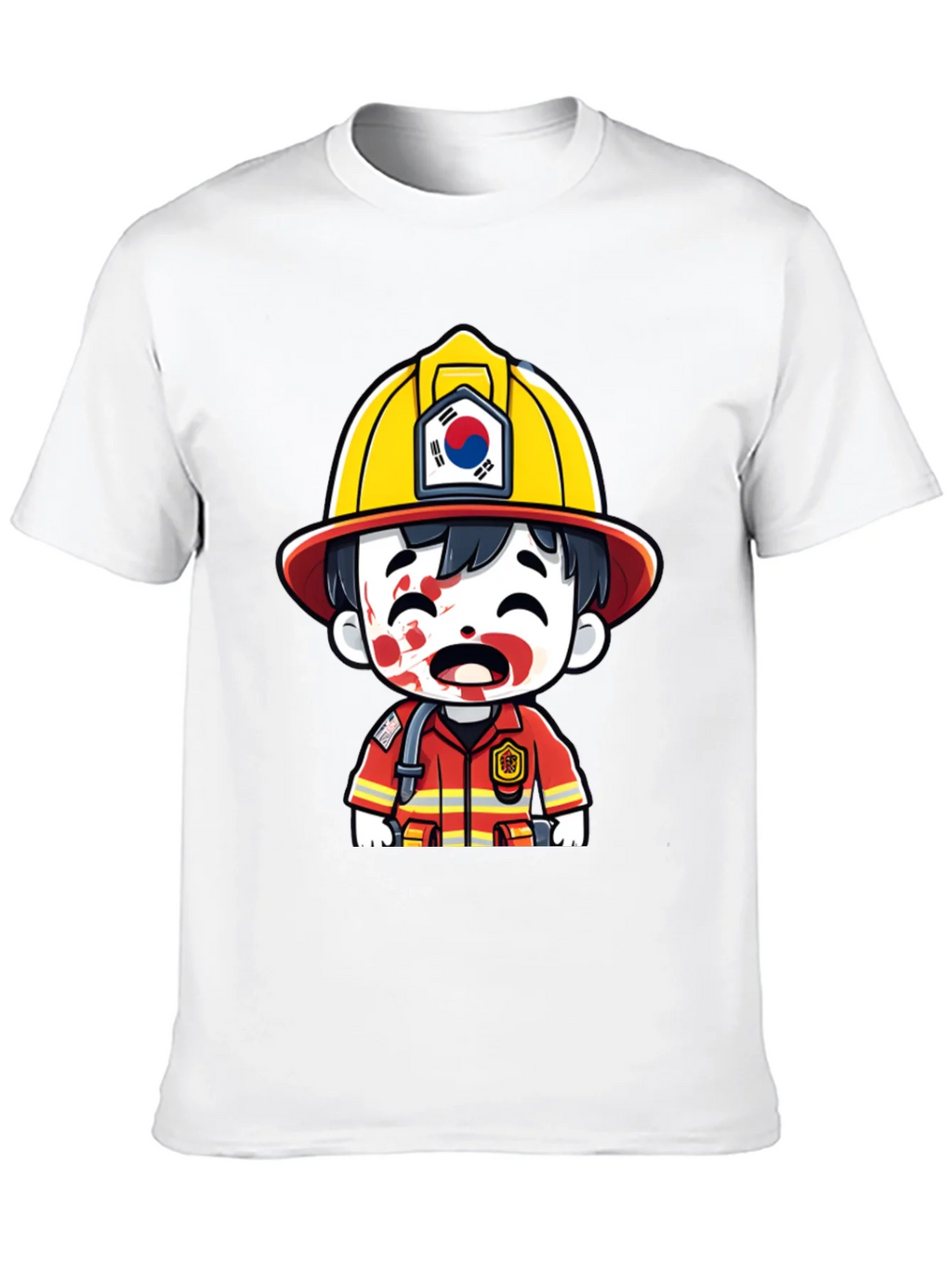 South Korean Firefighter Cartoon T-Shirt product image 9