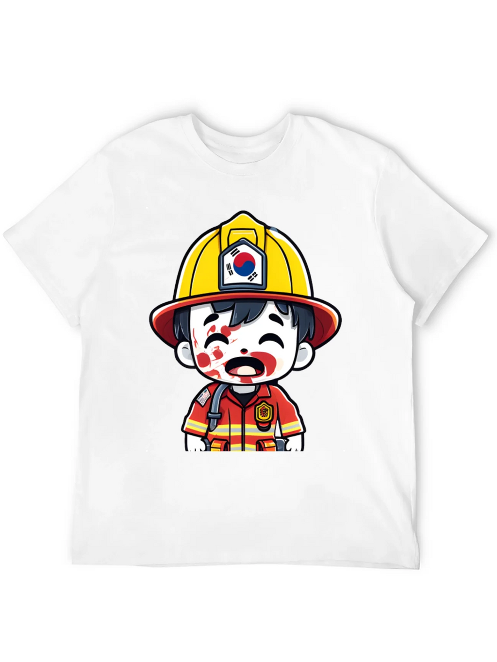 South Korean Firefighter Cartoon T-Shirt product image 11