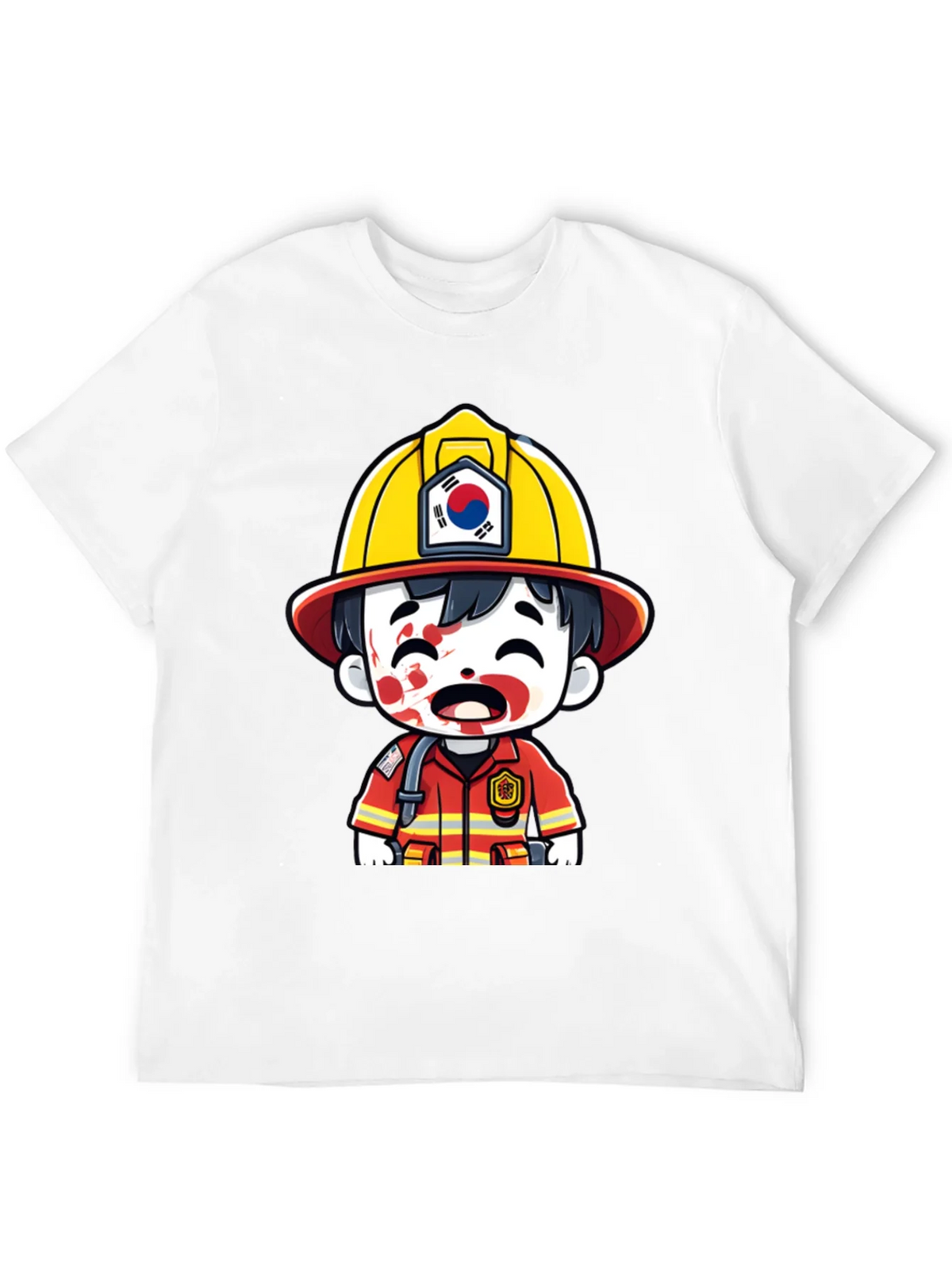 South Korean Firefighter Cartoon T-Shirt product image 11
