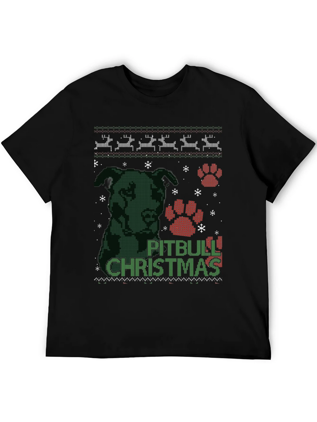 Pitbull Christmas Ugly Sweater T-Shirt product image 5