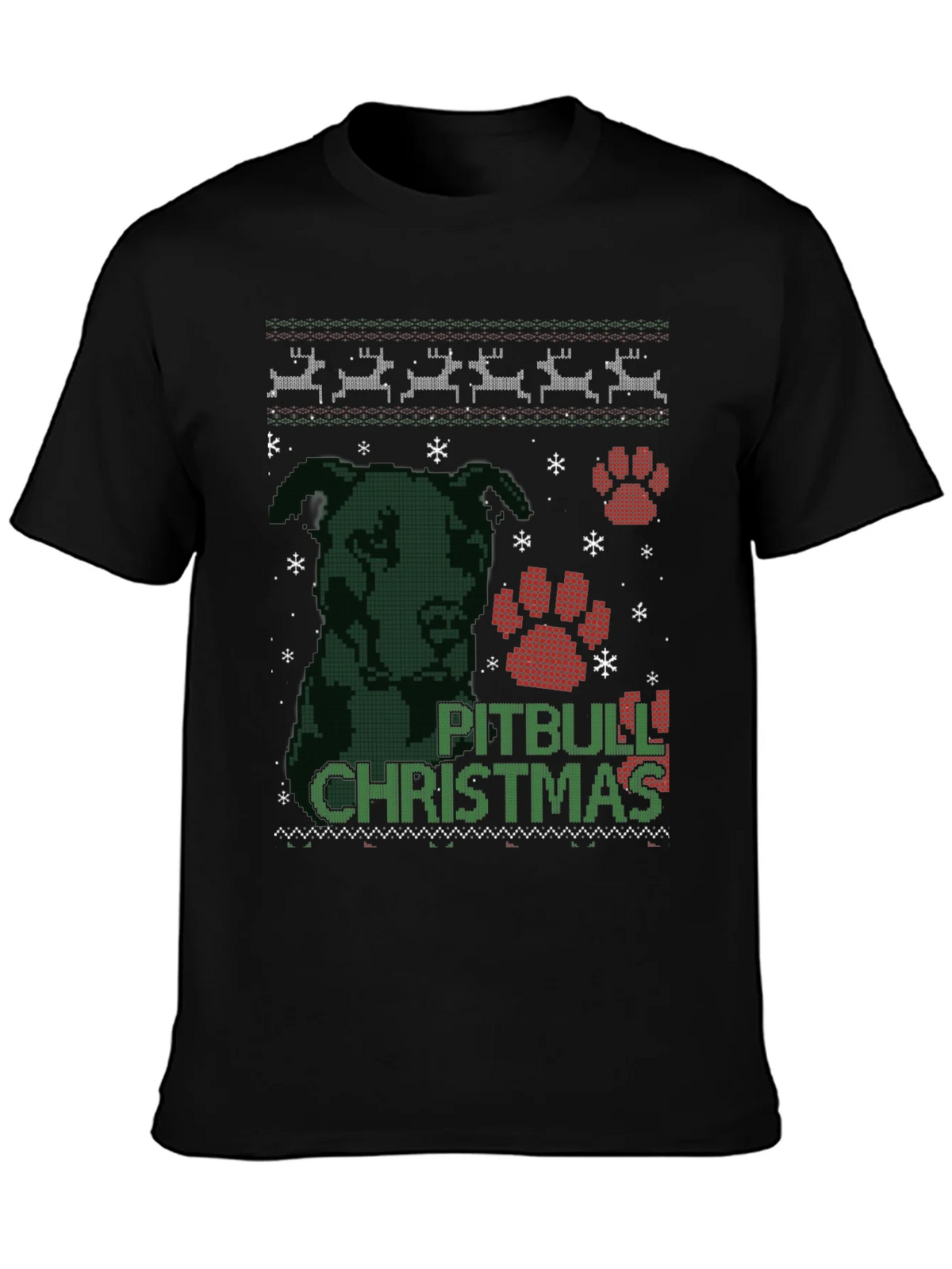Pitbull Christmas Ugly Sweater T-Shirt product image 3