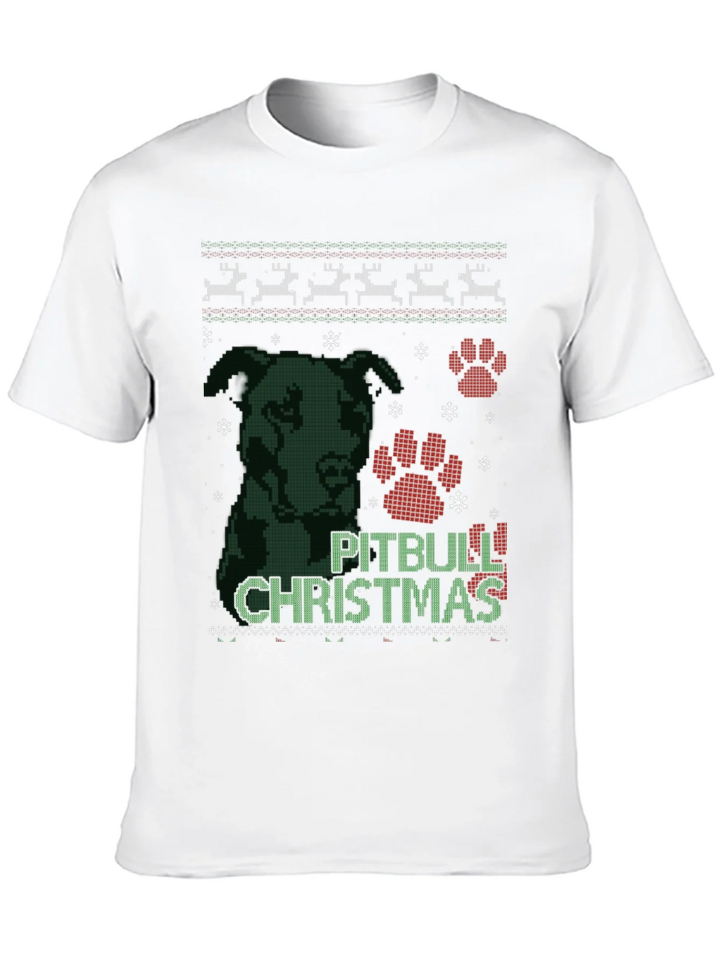 Pitbull Christmas Ugly Sweater T-Shirt product image 9
