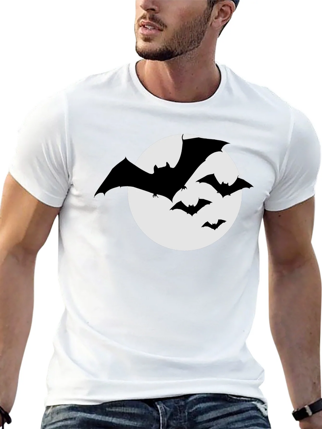 Bat Silhouette Moon Graphic T-Shirt product image 12