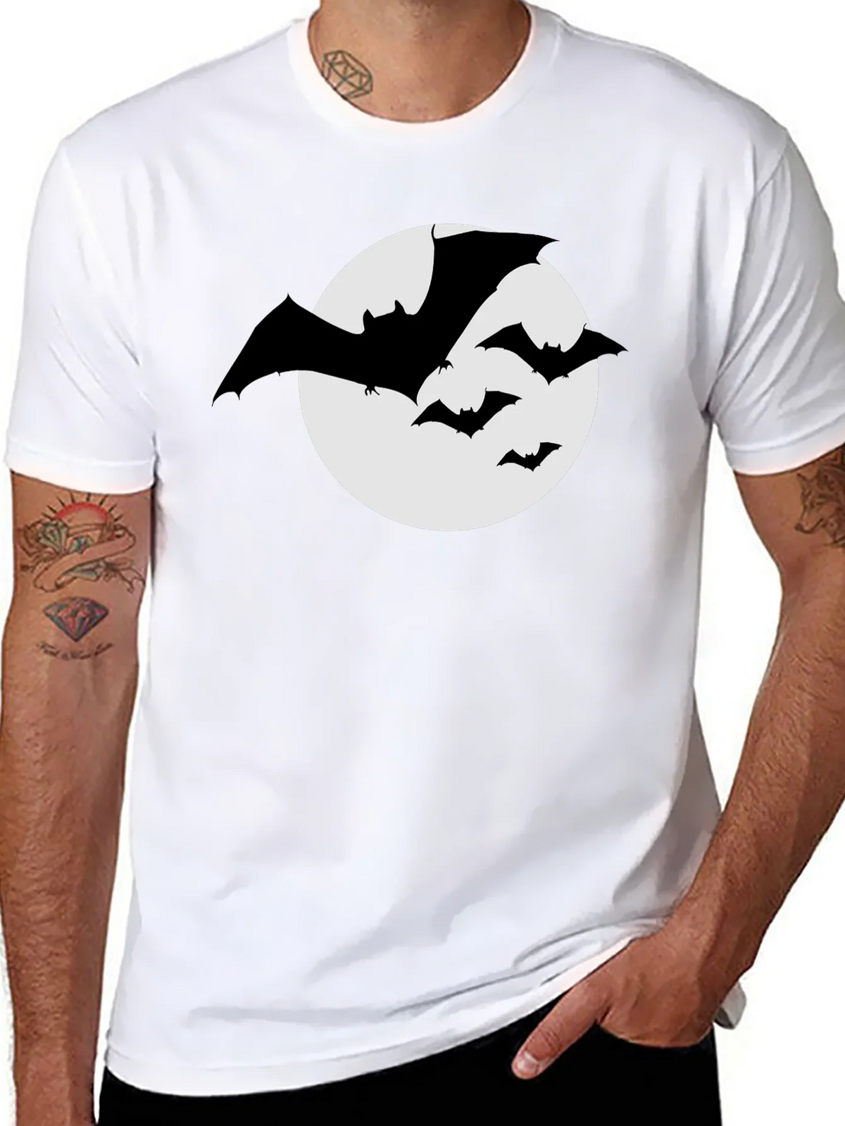 Bat Silhouette Moon Graphic T-Shirt product image 7
