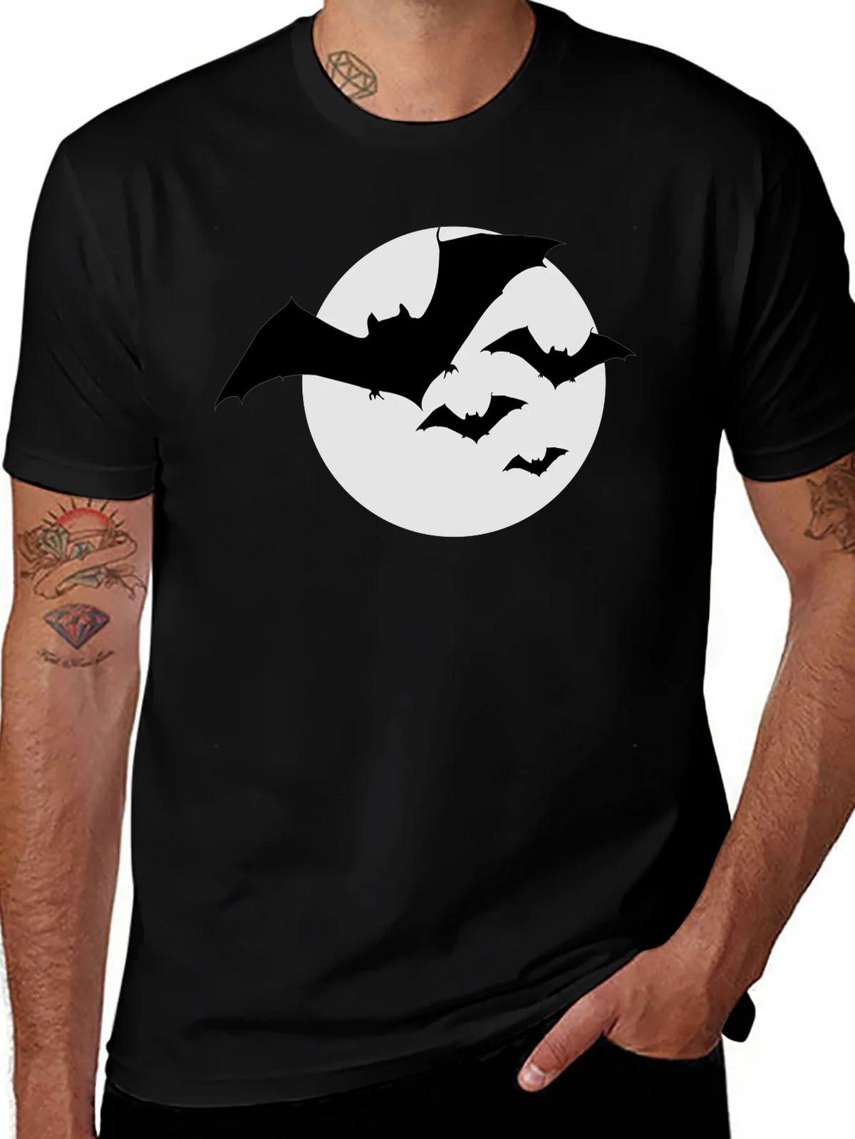 Bat Silhouette Moon Graphic T-Shirt product image 1