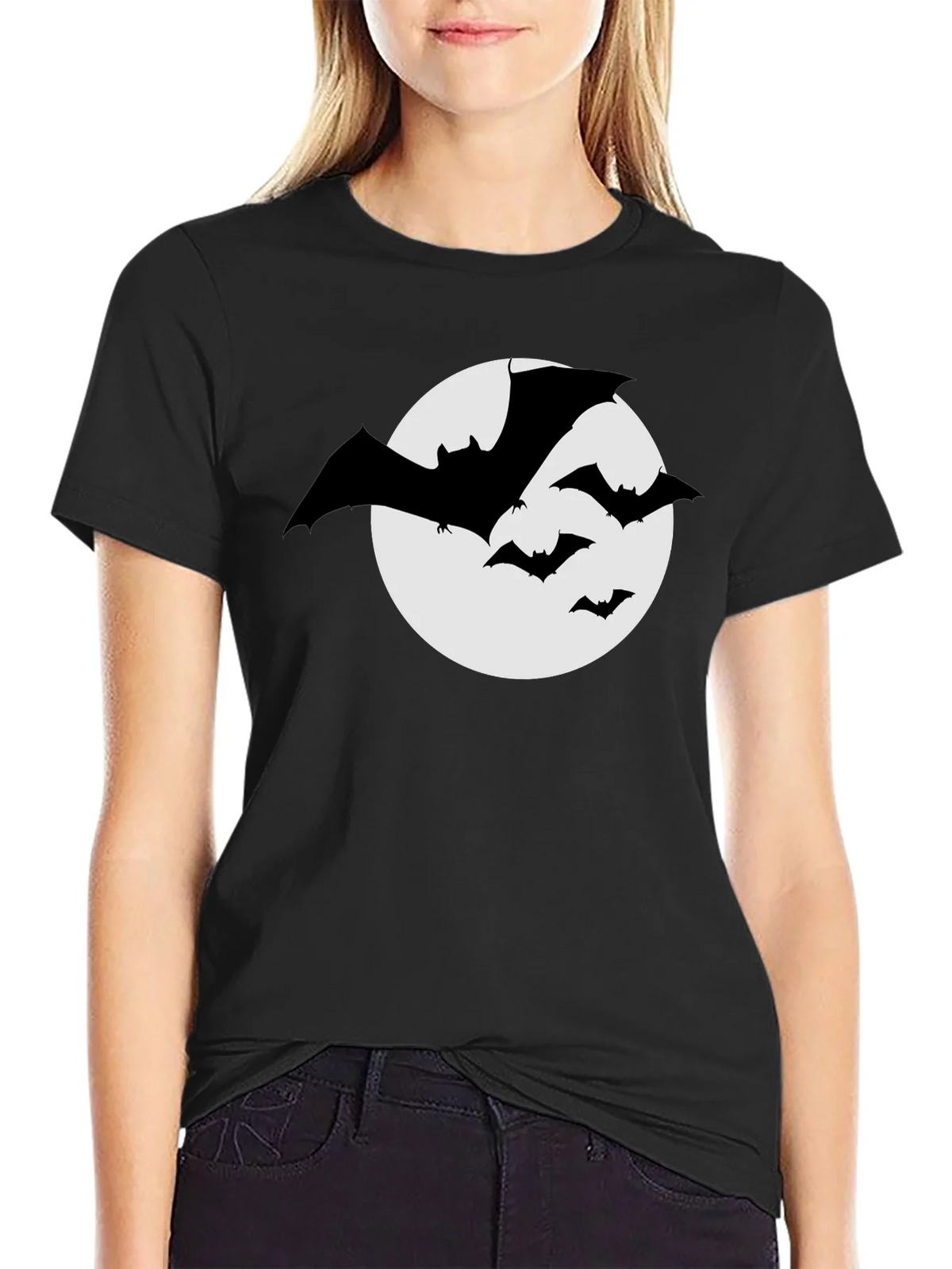 Bat Silhouette Moon Graphic T-Shirt product image 2