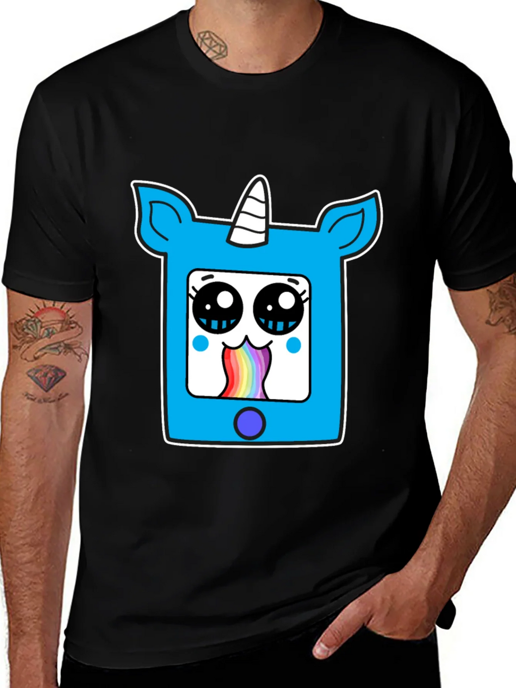 Unicorn Rainbow Vomit Graphic Tee product image 1