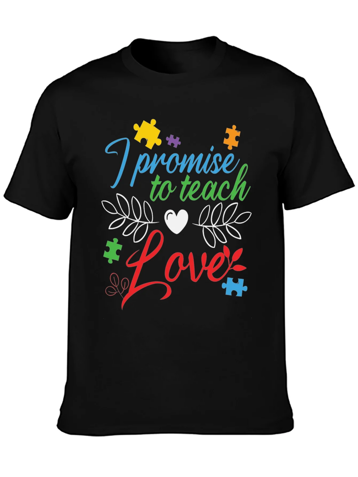 Teach Love Autism Awareness T-Shirt product image 3