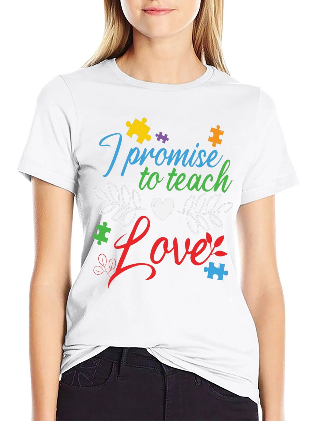 Teach Love Autism Awareness T-Shirt product image 8