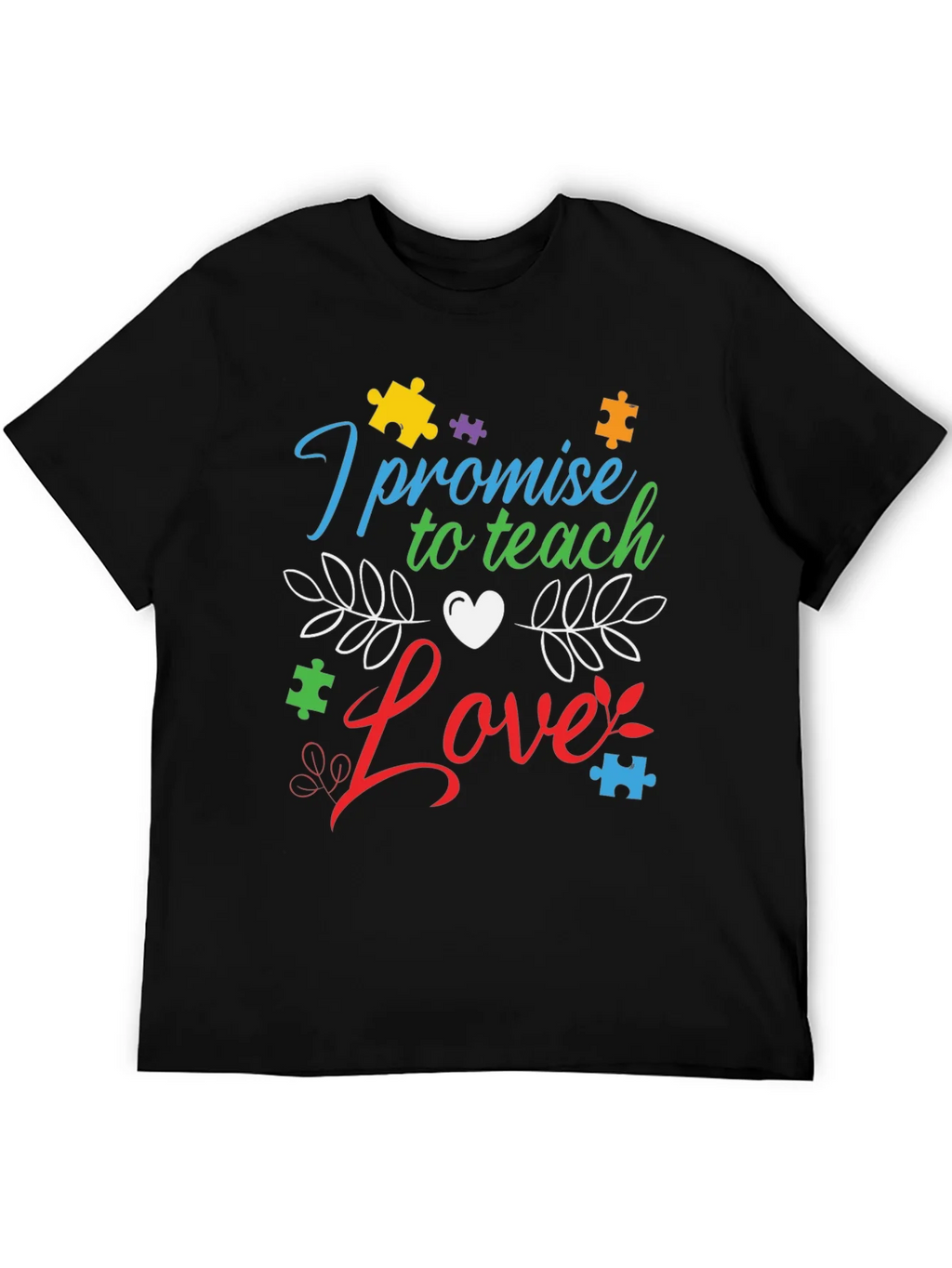 Teach Love Autism Awareness T-Shirt product image 5