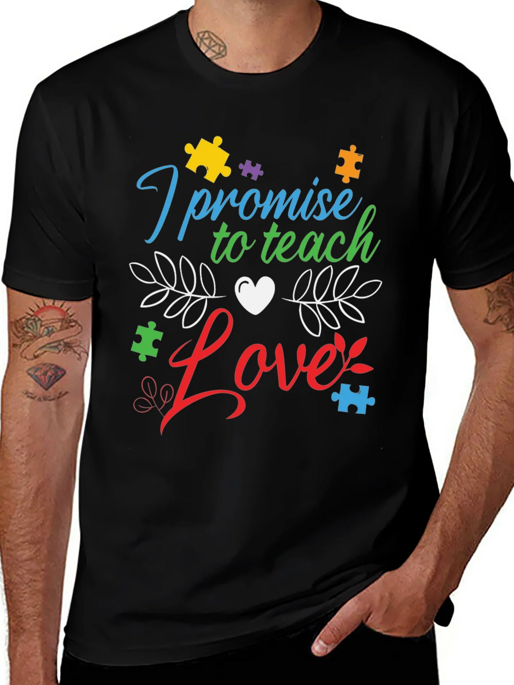 Teach Love Autism Awareness T-Shirt product image 1