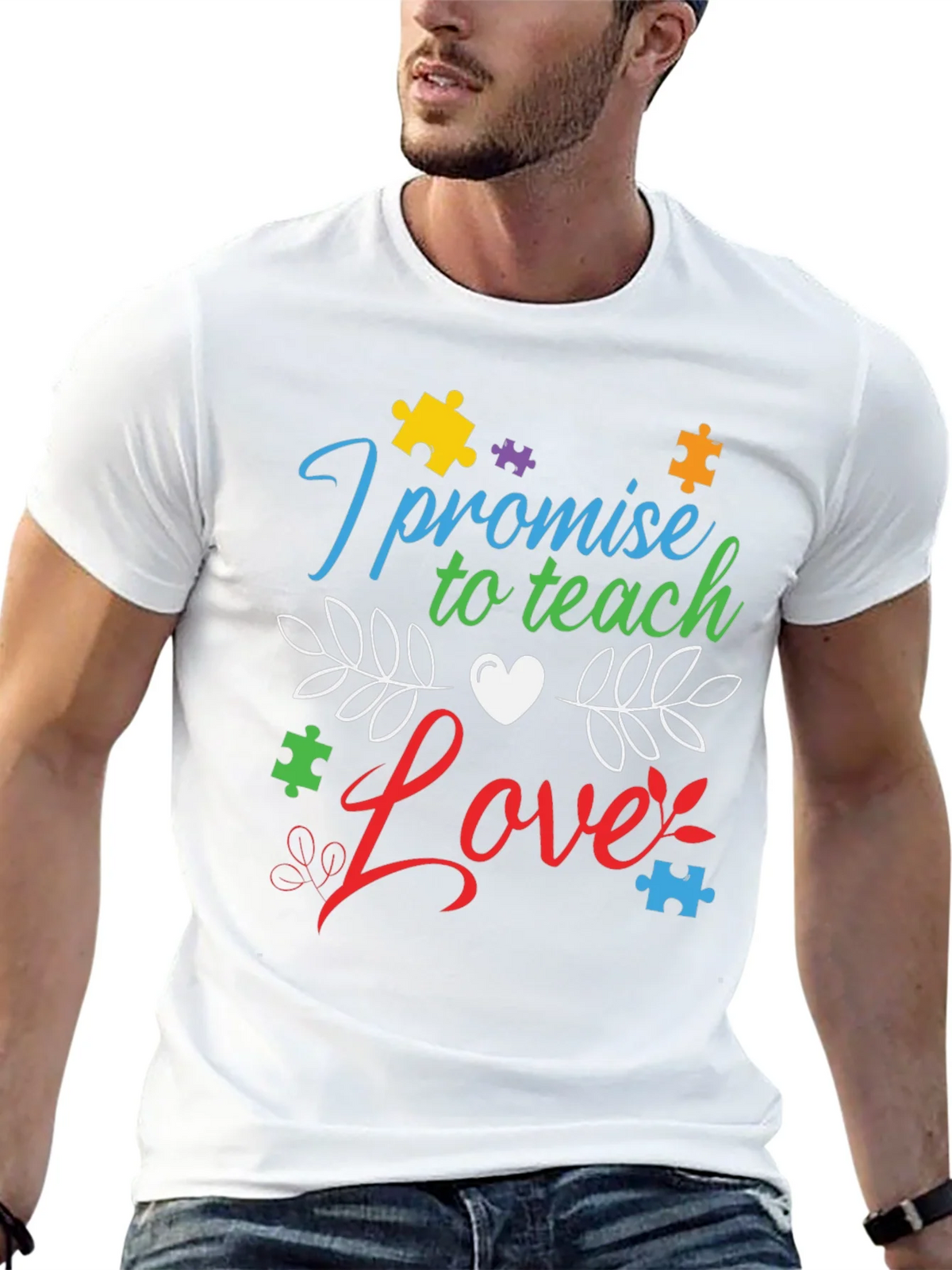 Teach Love Autism Awareness T-Shirt product image 12