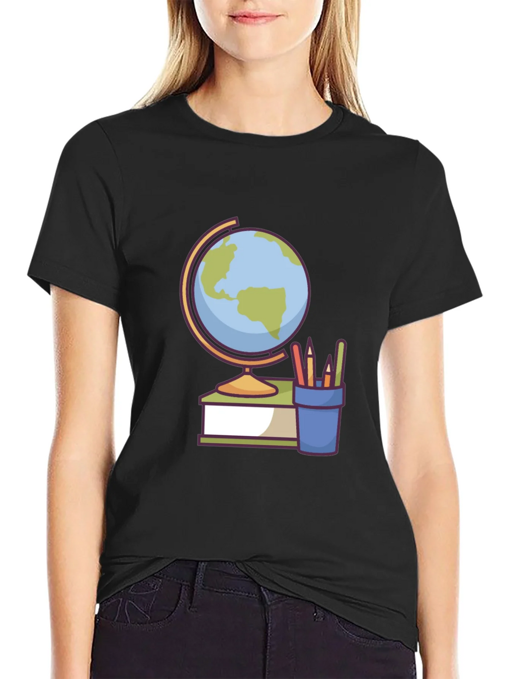 Globe and School Supplies Graphic Tee product image 2