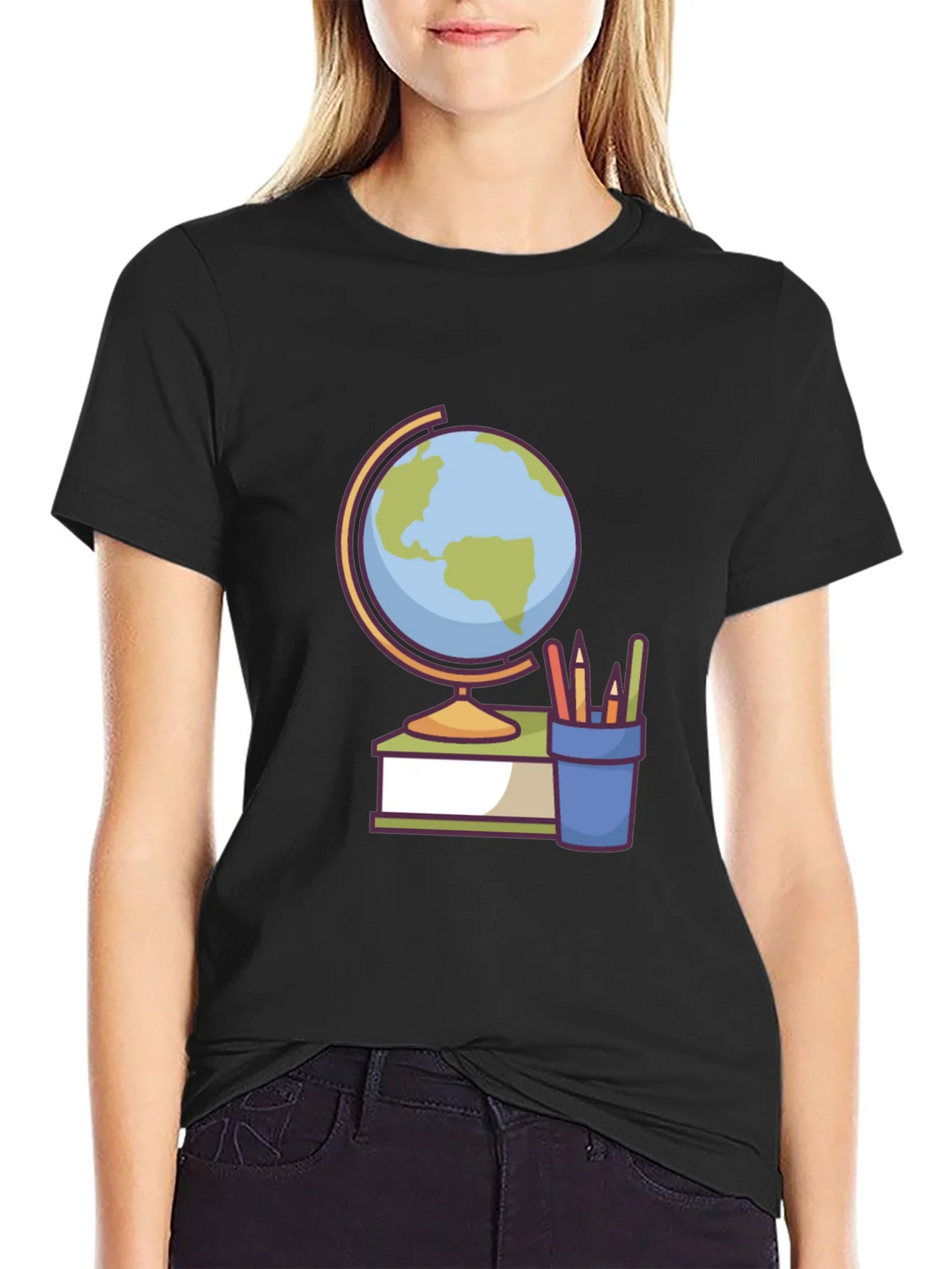 Globe and School Supplies Graphic Tee product image 2