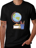 Globe and School Supplies Graphic Tee product image 1