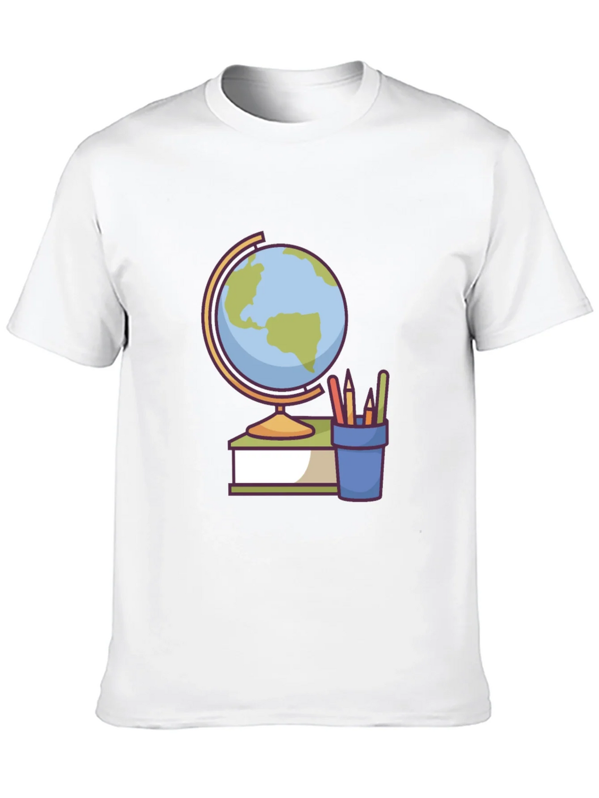 Globe and School Supplies Graphic Tee product image 6