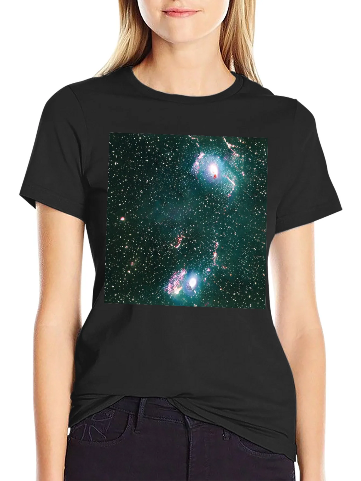 Nebula Print Black T-Shirt - Galaxy Style product image 2