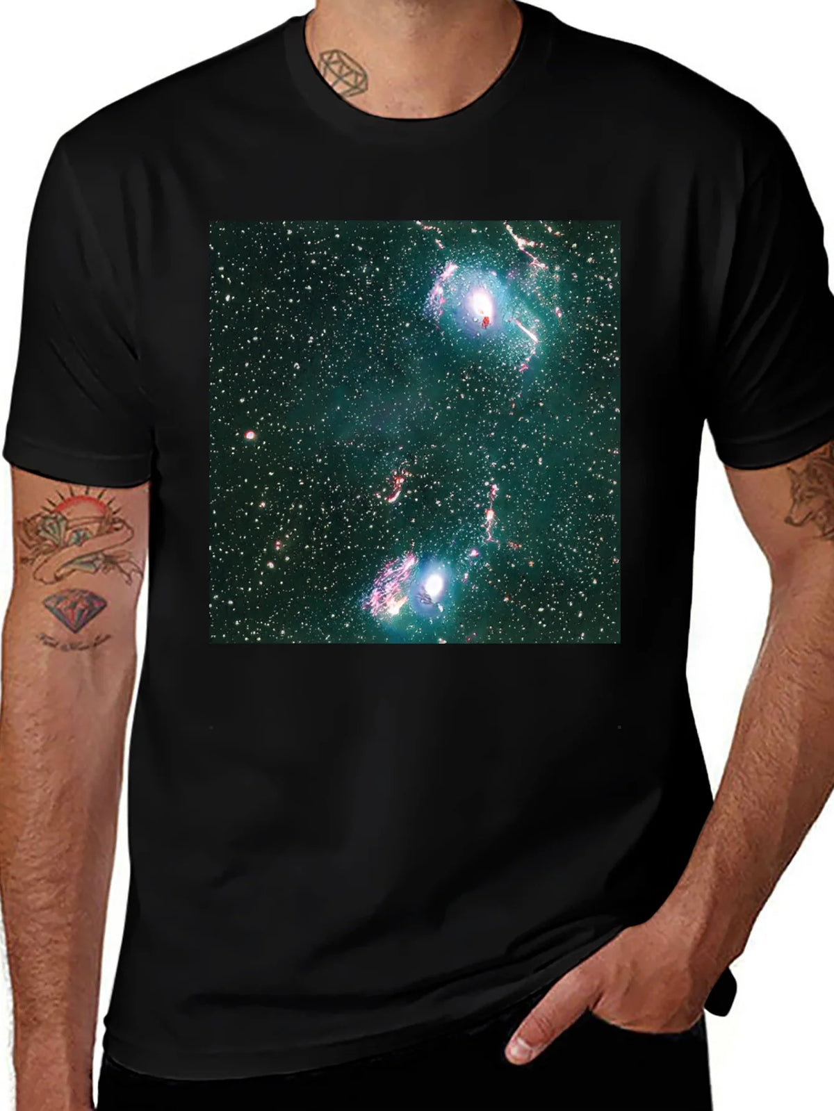 Nebula Print Black T-Shirt - Galaxy Style product image 1