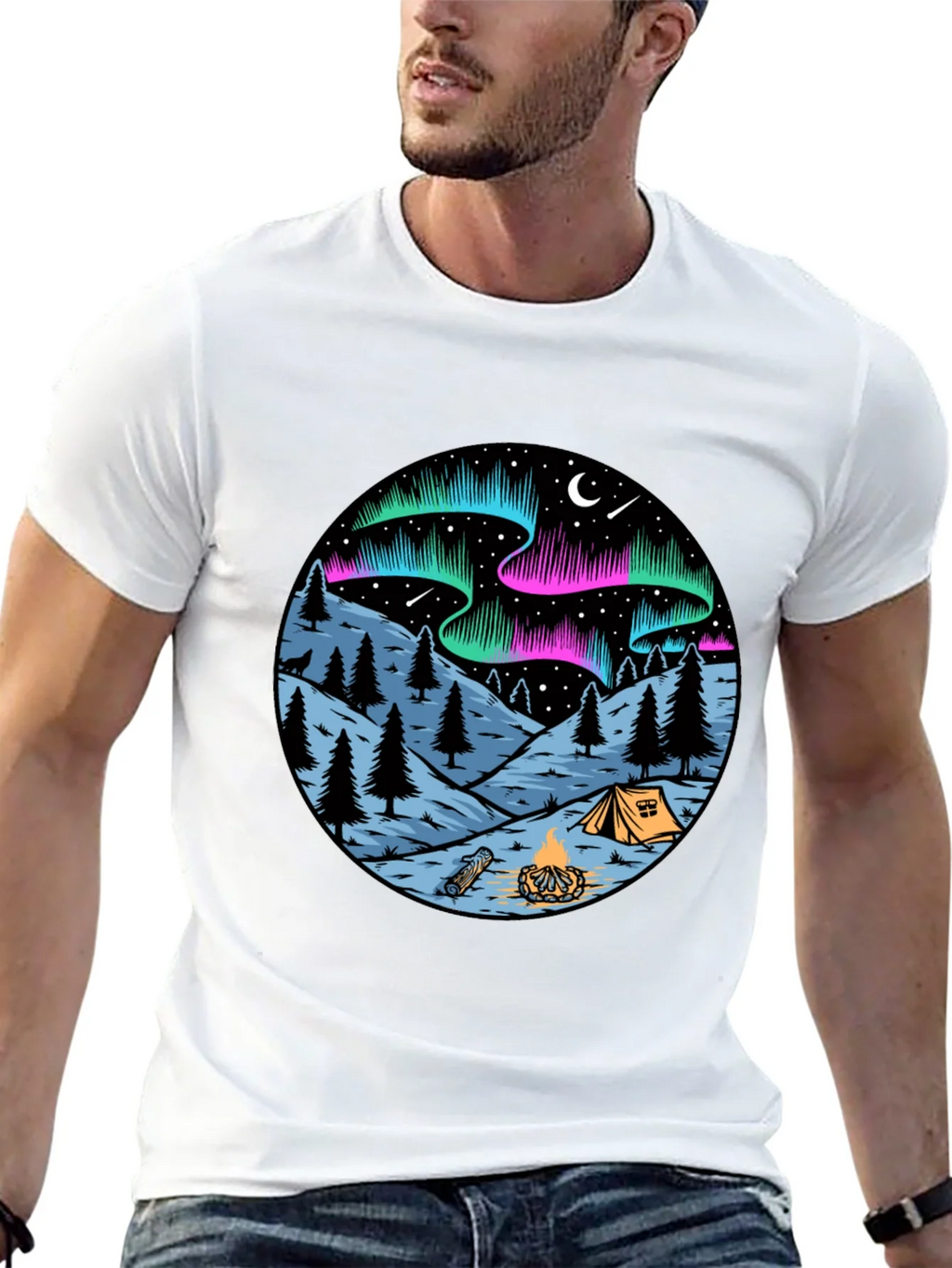 Northern Lights Camping Graphic Tee product image 12