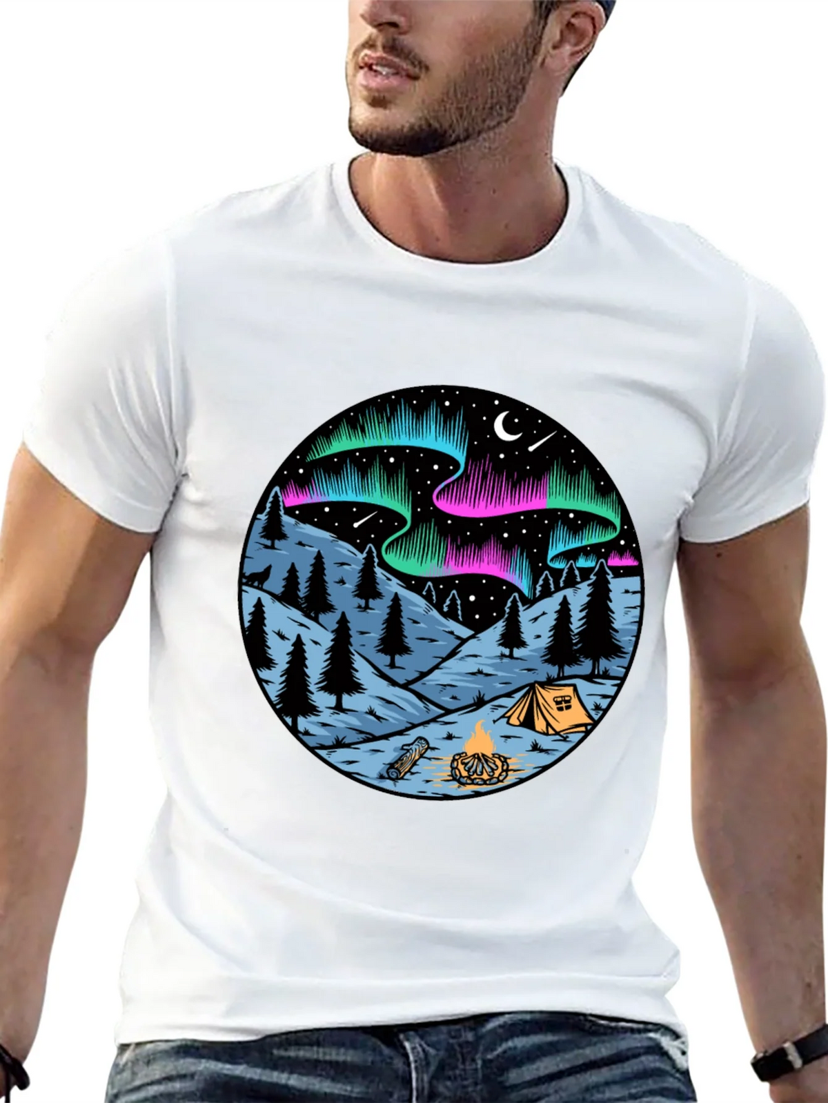 Northern Lights Camping Graphic Tee product image 12