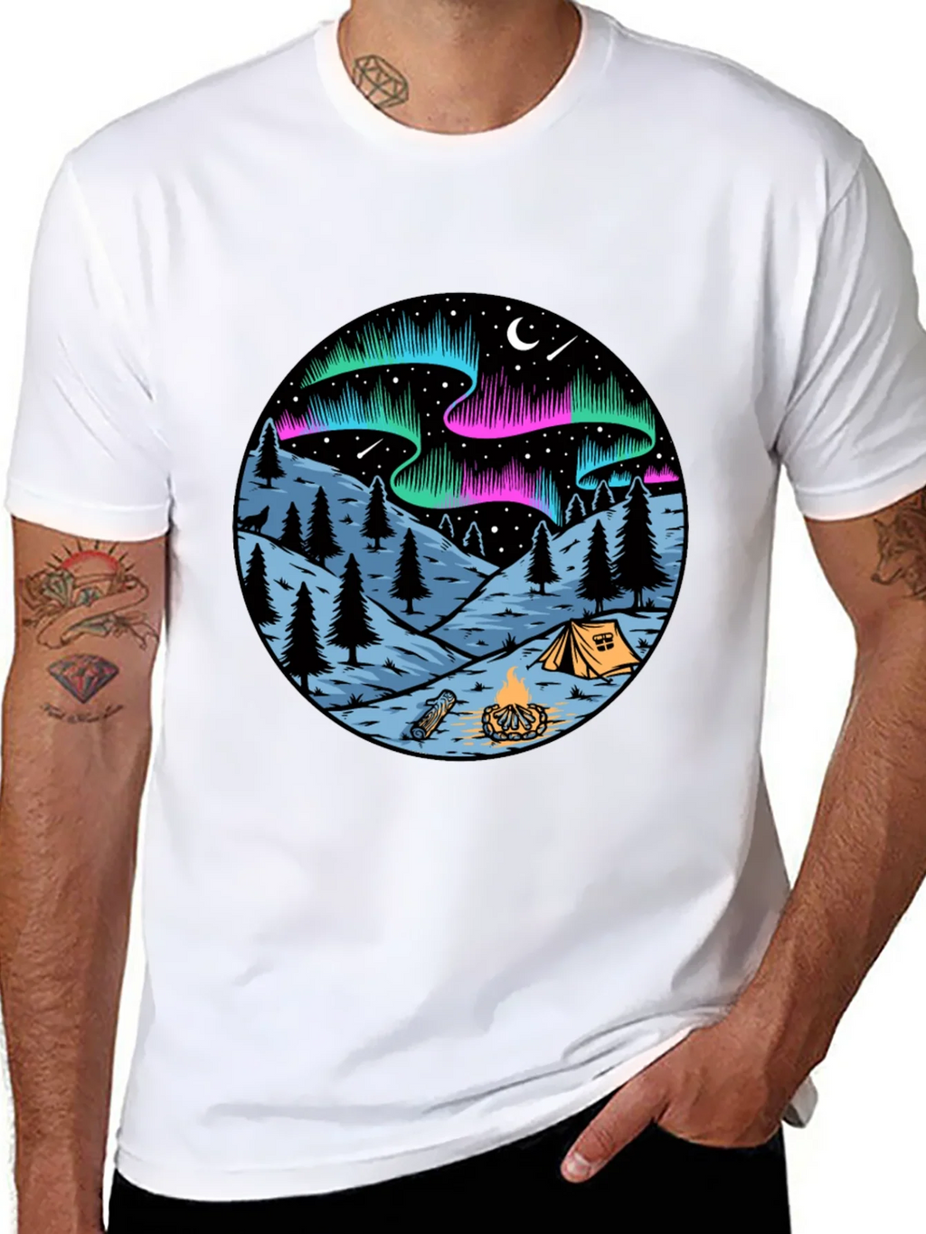 Northern Lights Camping Graphic Tee product image 7