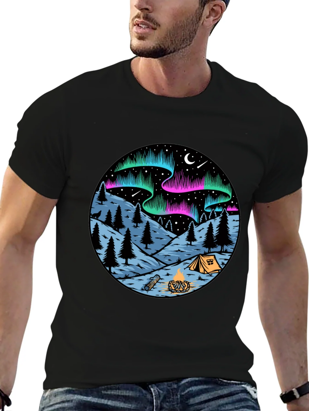 Northern Lights Camping Graphic Tee product image 6
