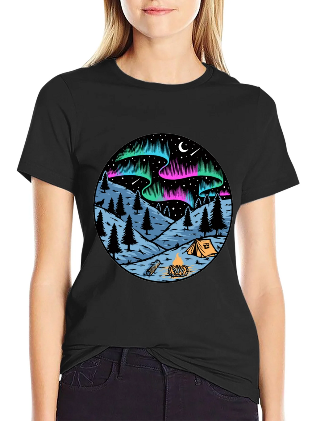 Northern Lights Camping Graphic Tee product image 2