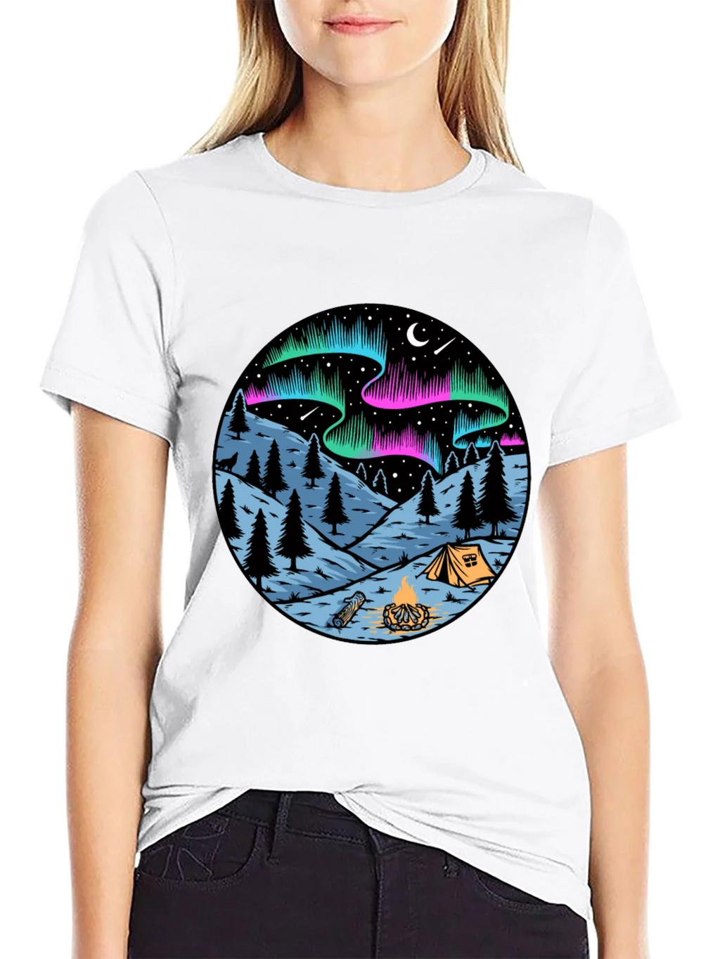 Northern Lights Camping Graphic Tee product image 8