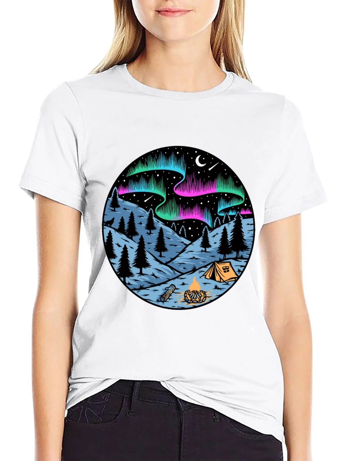 Northern Lights Camping Graphic Tee product image 8