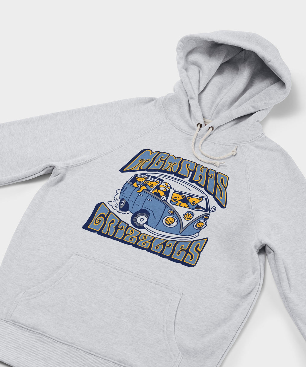 NBA x Grateful Dead x Grizzlies Bears And Bus Hoodie product image 2