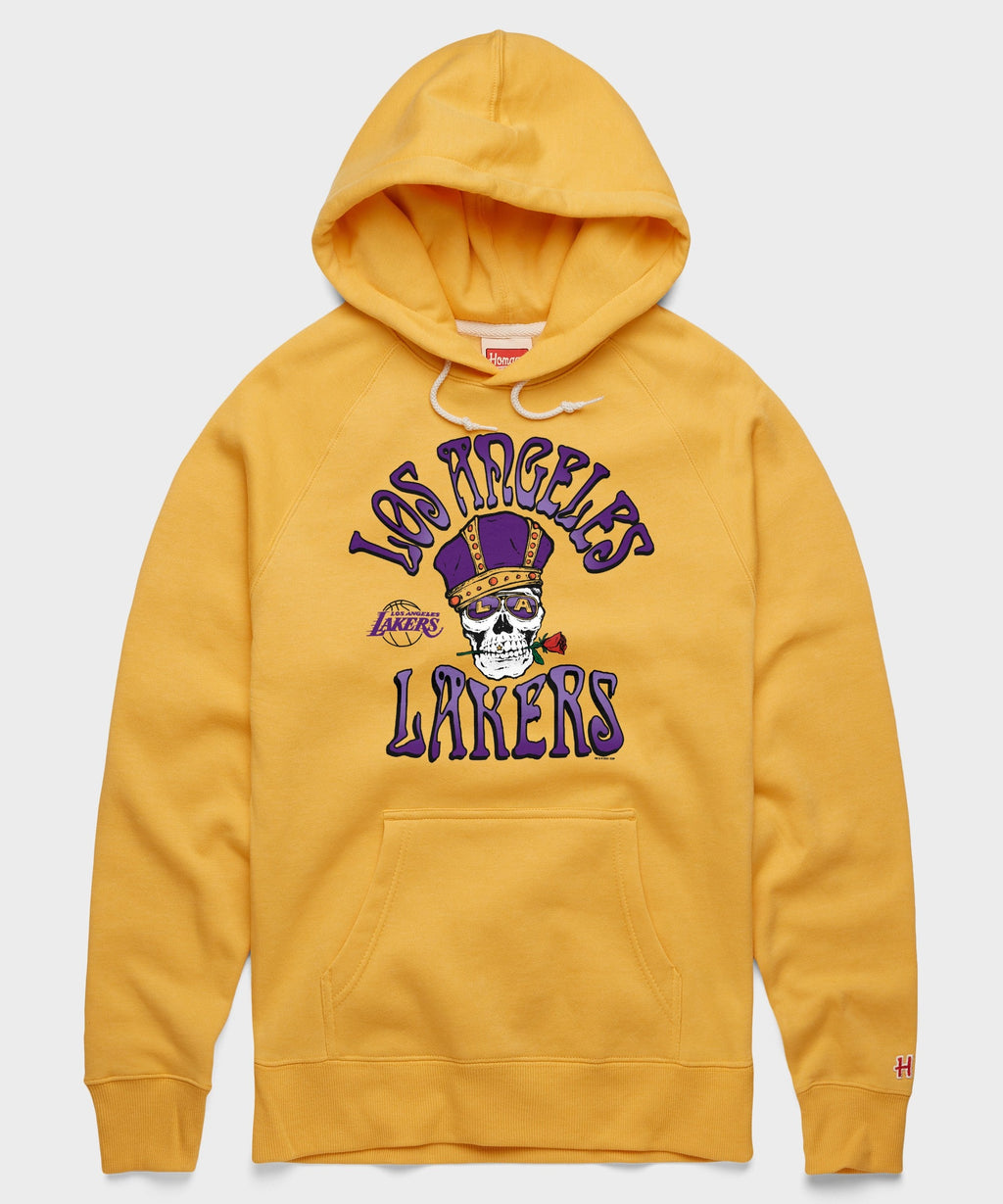 NBA x Grateful Dead x Lakers Skull And Rose Hoodie product image 1