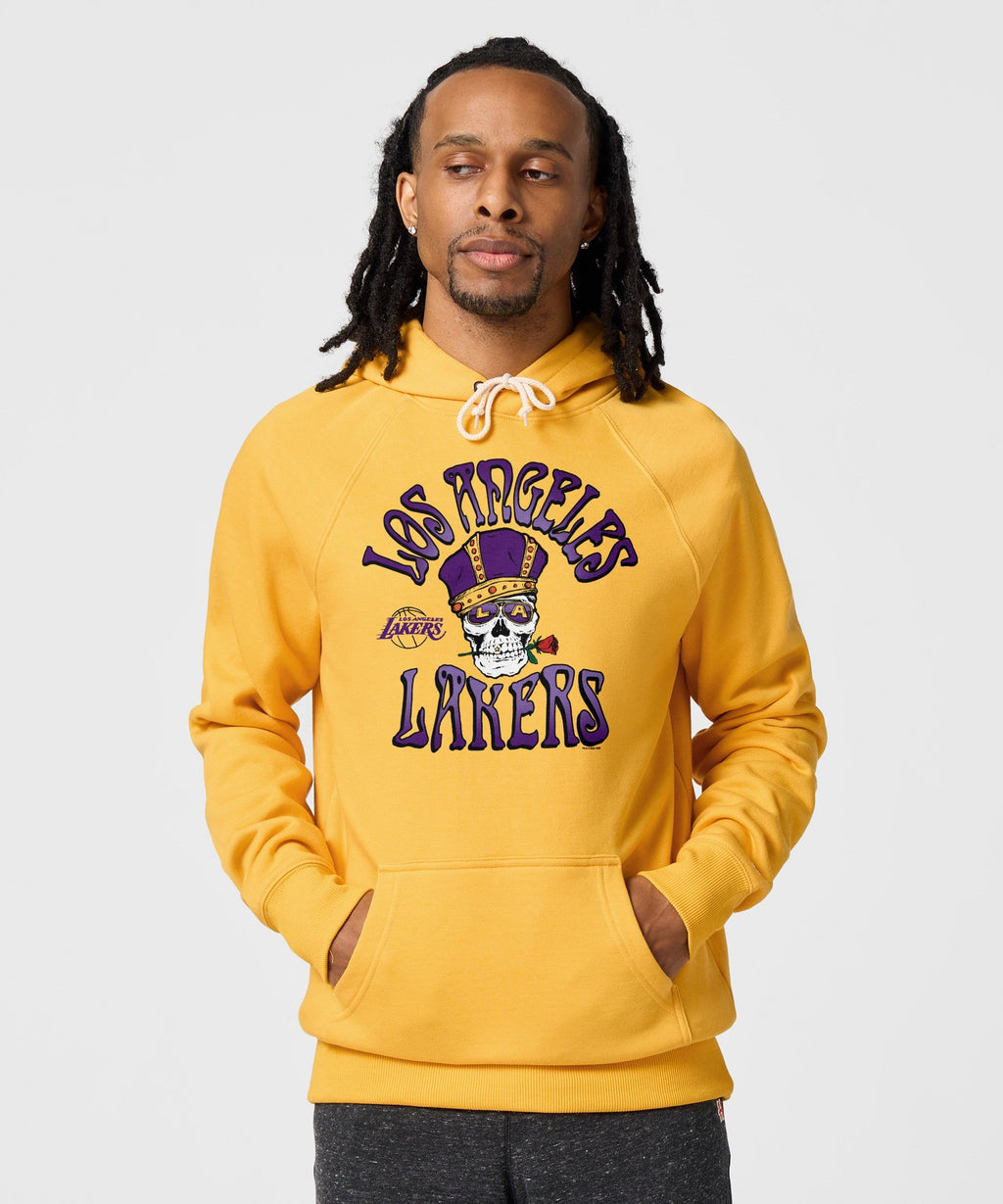 NBA x Grateful Dead x Lakers Skull And Rose Hoodie product image 3