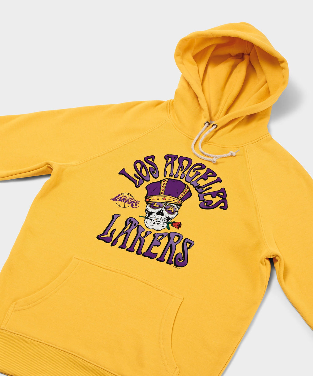 NBA x Grateful Dead x Lakers Skull And Rose Hoodie product image 2
