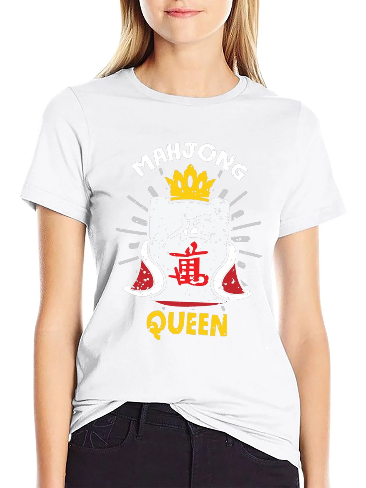 Mahjong Queen Black T-Shirt product image 5