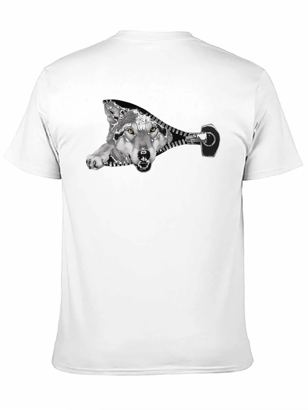 Wolf Zipper Graphic Print Black T-Shirt product image 10