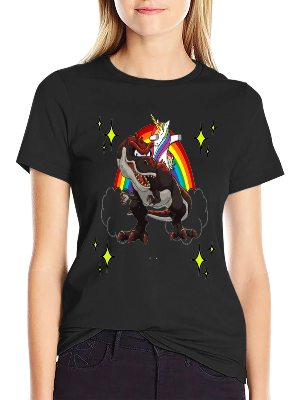 Dino Unicorn Rainbow Mens T-Shirt product image 2