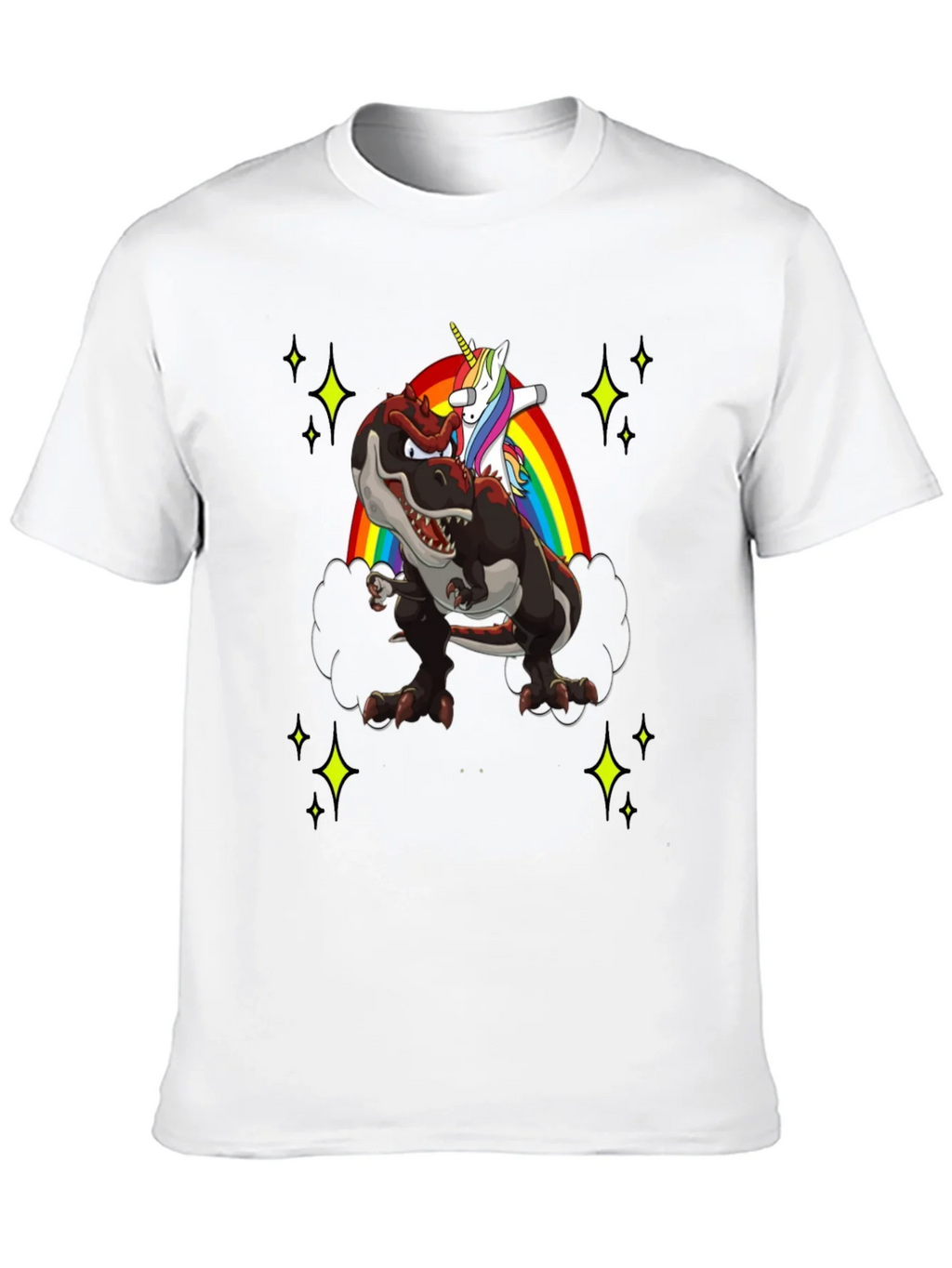 Dino Unicorn Rainbow Mens T-Shirt product image 9