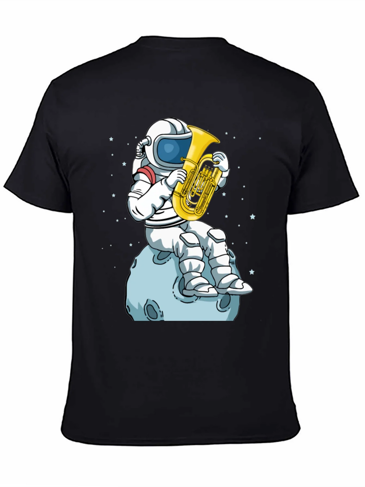 Astronaut Tuba Player Black T-Shirt product image 4
