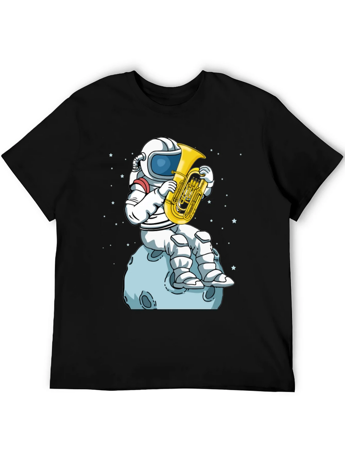 Astronaut Tuba Player Black T-Shirt product image 5