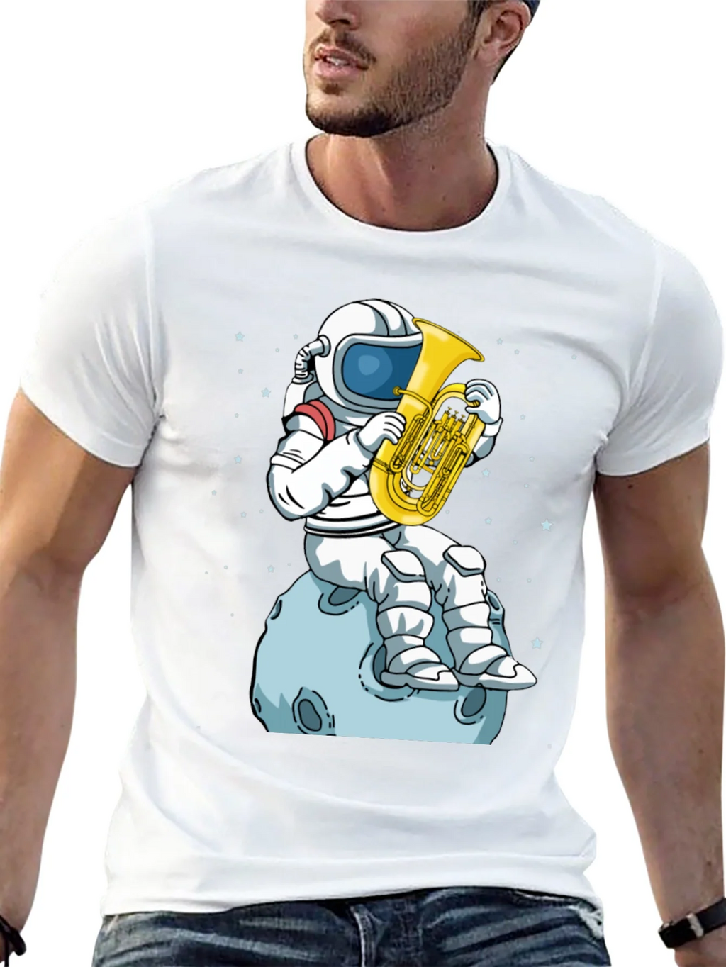 Astronaut Tuba Player Black T-Shirt product image 12