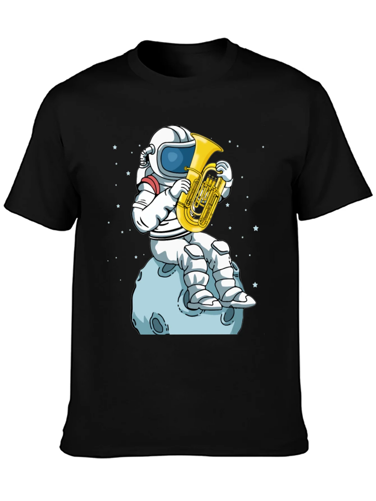 Astronaut Tuba Player Black T-Shirt product image 3
